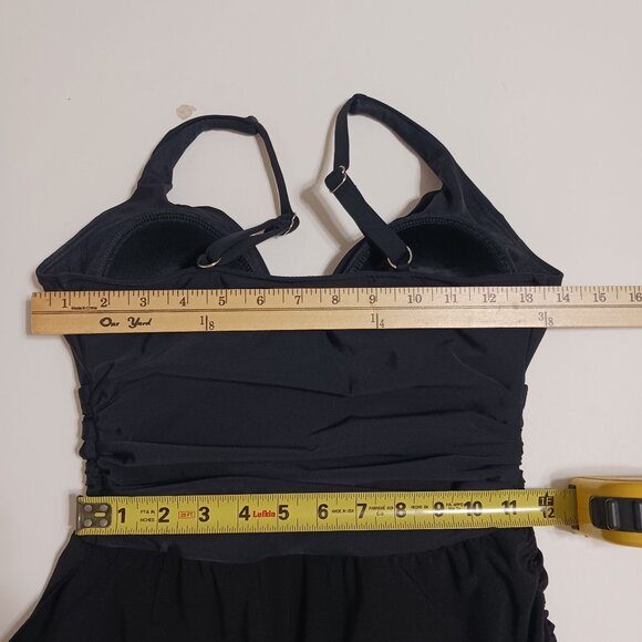 MagicSuit Celine Black Swimsuit Swim Dress Size 8 Ruched Shaping Pool Beach - Picture 15 of 16